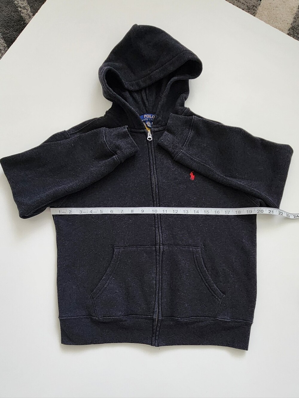 Polo Ralph Lauren Boys Charcoal Gray Zip Up Hoodie Size L (14-16)